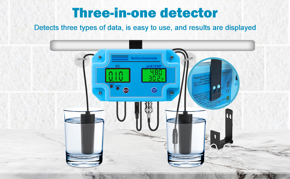 3 in 1 pH/EC/Temperatur-Phmeter