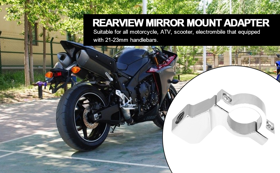 Support de Rétroviseur de Moto Support Fixation de Miroir de Moto