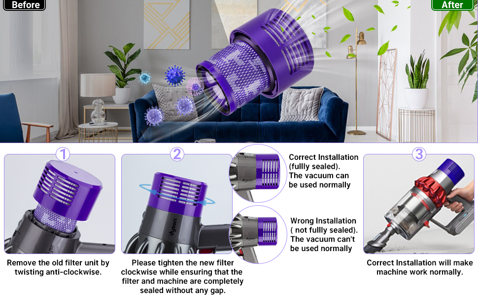Filtres de Rechange pour Dyson v10