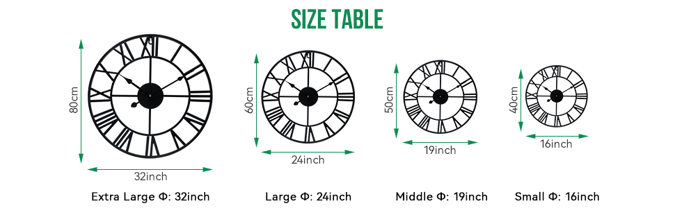 4 size of wall clock