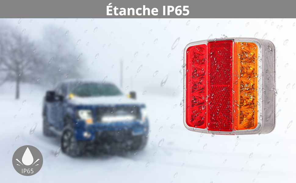 2pcs 12V Feux de Remorque 18LED