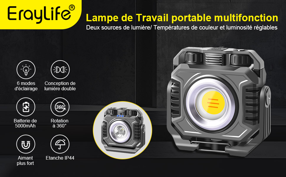 projecteur led rechargeable