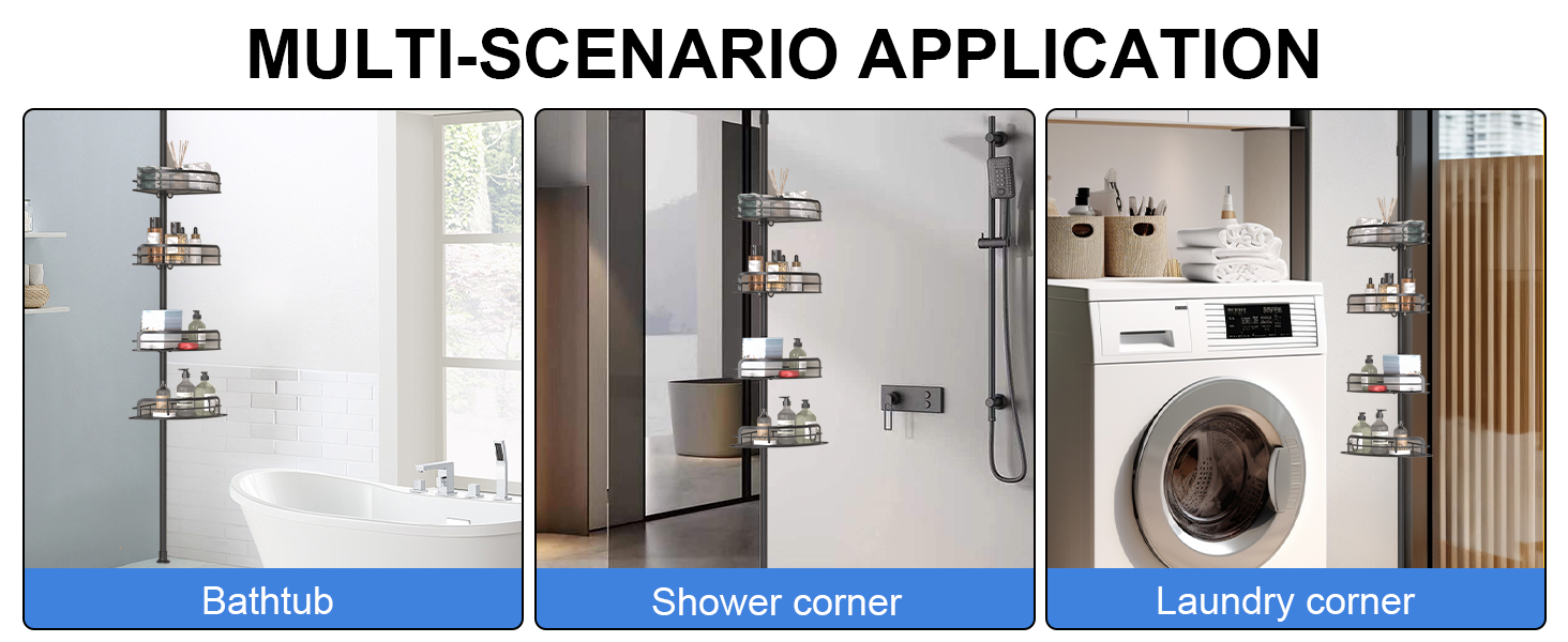 Corner Shower Caddy Rustproof Bathroom Organizer Shelves