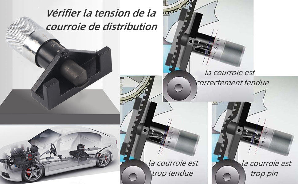Détection de tension de courroie Outil de réparation 