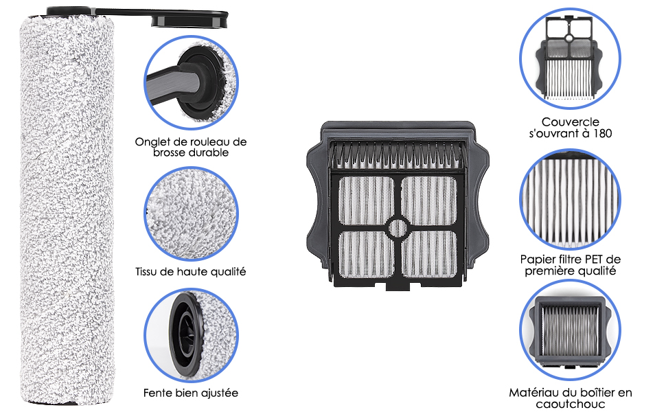 Replacement Brush Rollers and HEPA Filters Compatible with Tineco Floor ONE S5