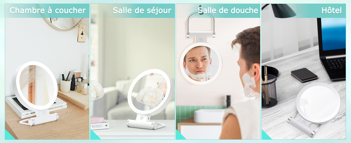 miroir grossissant lumineux