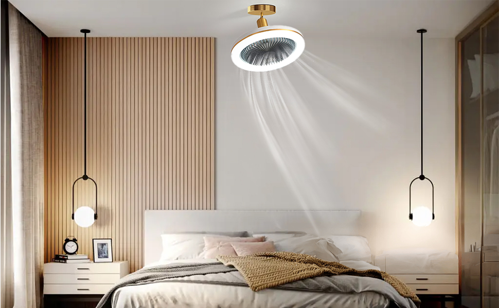 Petit ventilateur de plafond silencieux avec éclairage LED
