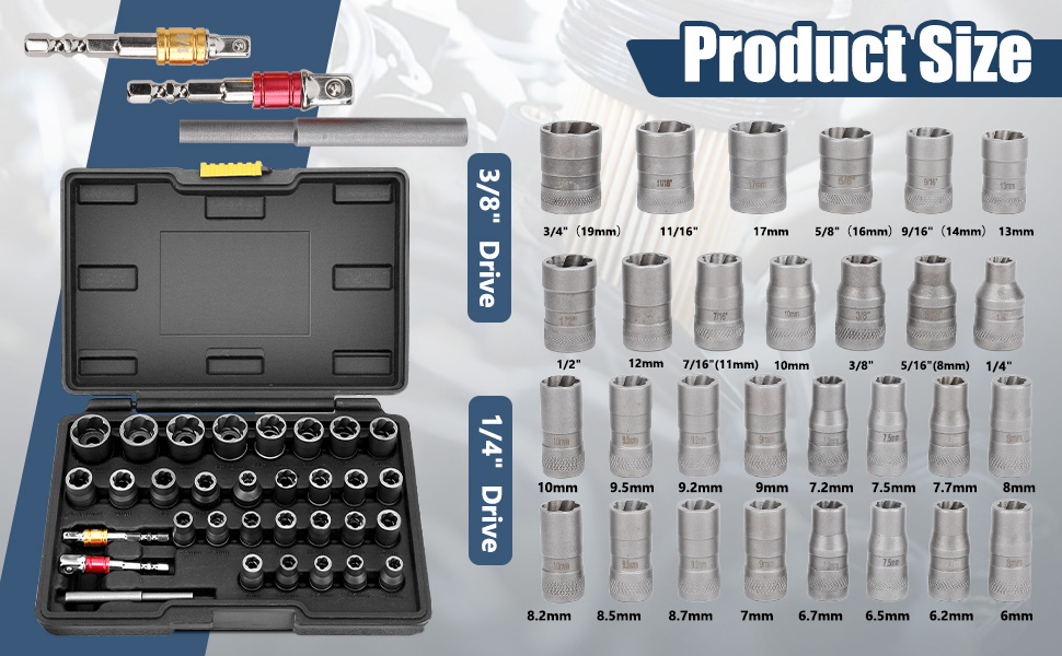 Kit de dados para extractor de tuercas