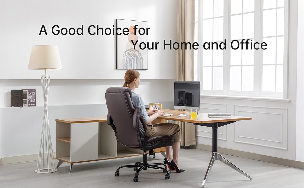 chaise de bureau confortable travail inclinable robuste base en métal rembourrée épaisse appui-tête pivotant adultes