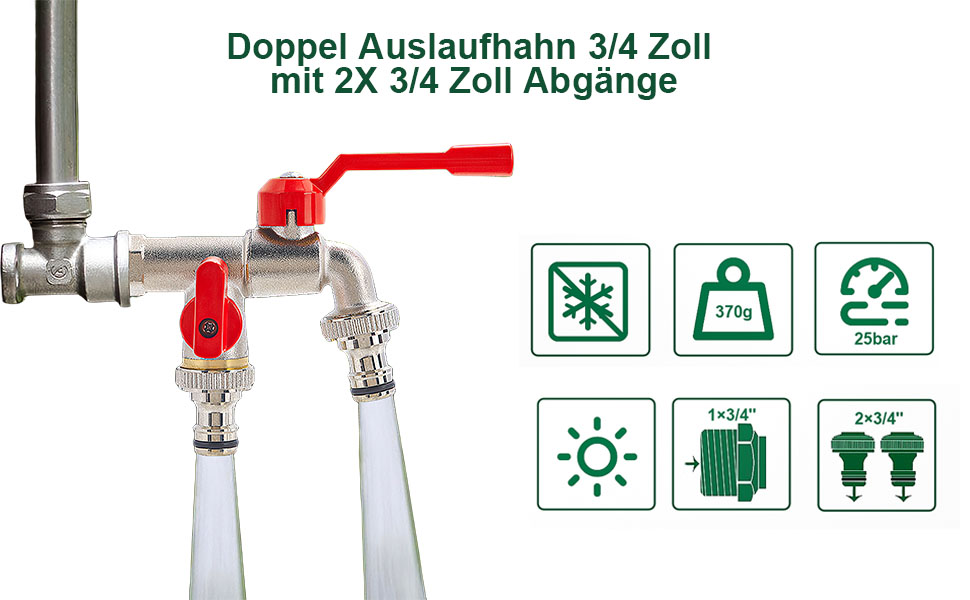 Robinet de jardin double