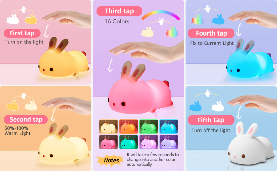 cute bunny night light for kids room bedroom kids night light for kids room girl nigth light lamp