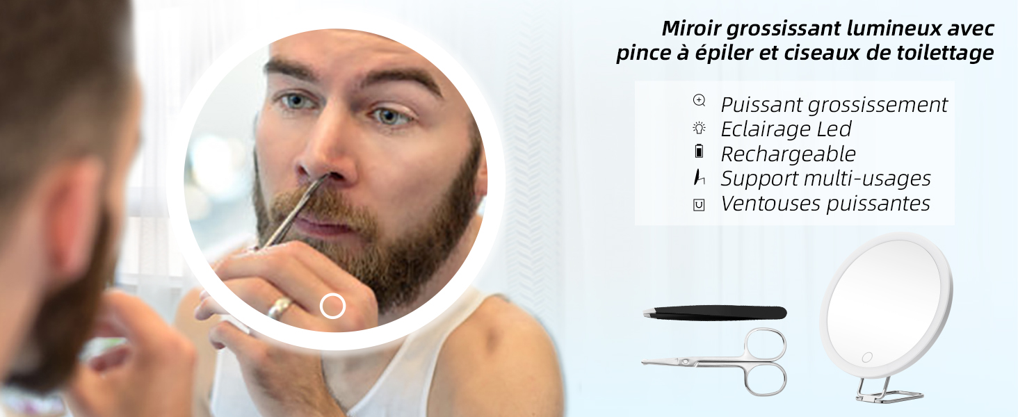 30X Magnifying Mirror with Light