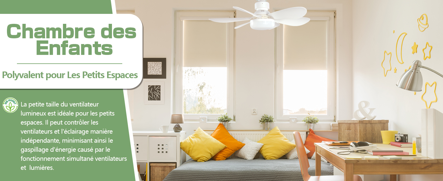 Ventilateur de Plafond Silencieux avec Lumiere et Telecommande Ventilateurs de Plafond avec Lampe