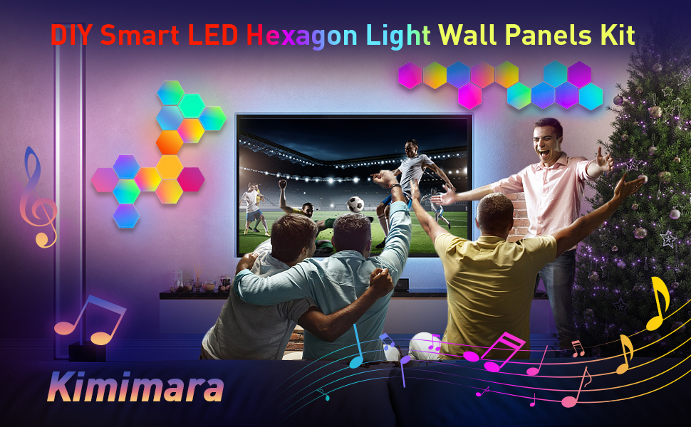 LED Hexagon, Panel de pared LED para juegos, Lámpara LED RGB iluminada, decoración para juegos RGB, lámpara hexagonal, LED hexagonal