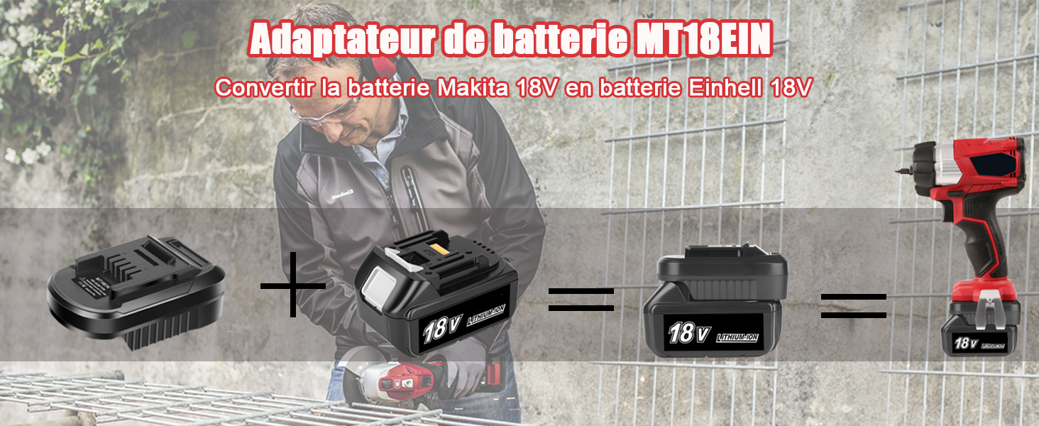 adaptateur batterie makita einhell