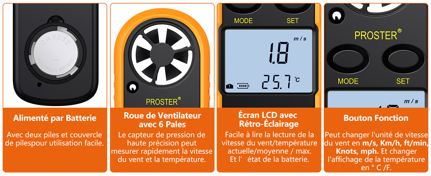  Anémomètre Digital LCD 