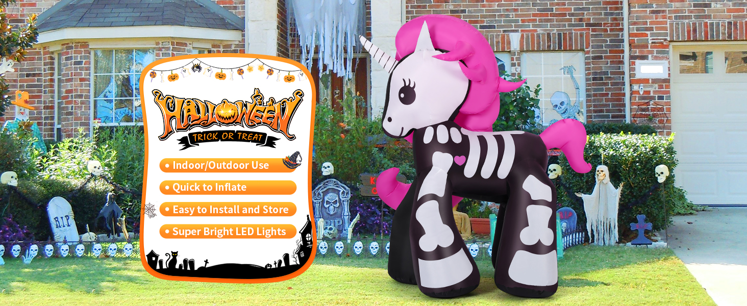Halloween Cute Skeleton Unicorn