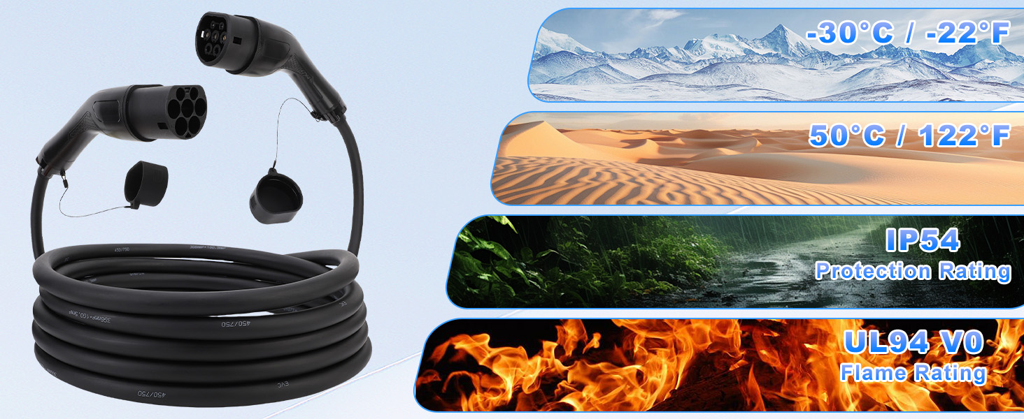 Black wired earbuds shown coiled, with product photos displaying beach, forest, and sunset scenes in background panels.