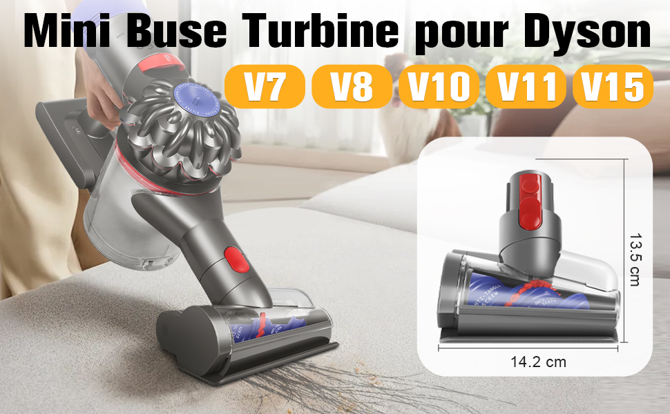  Mini Buse Turbine Brosse pour Dyson 