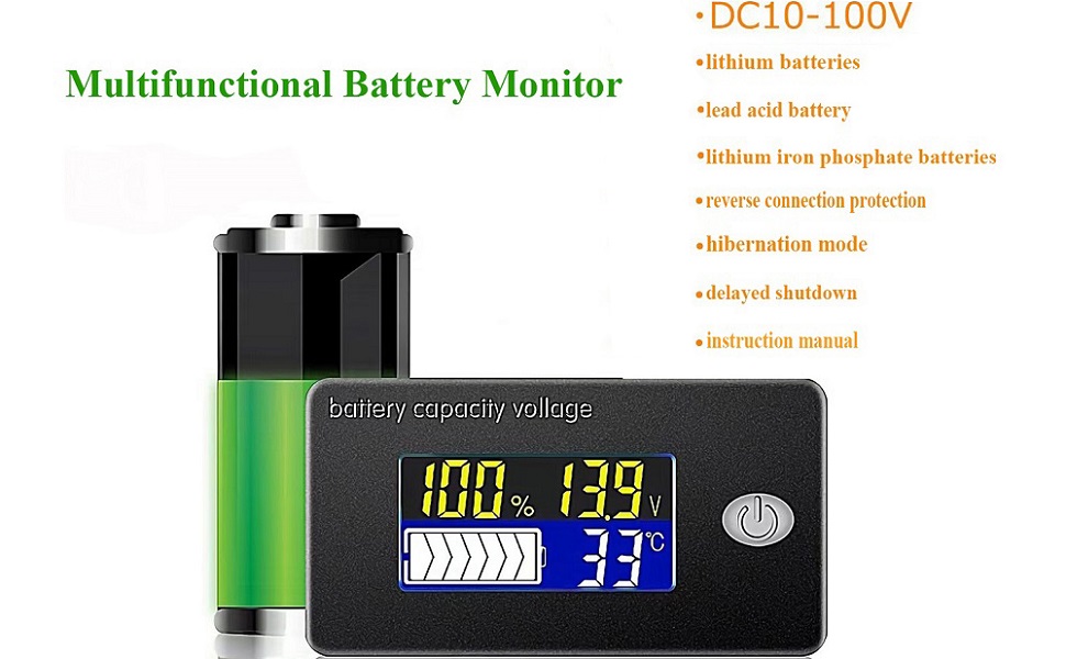 Voltage Meter with Temperature Display