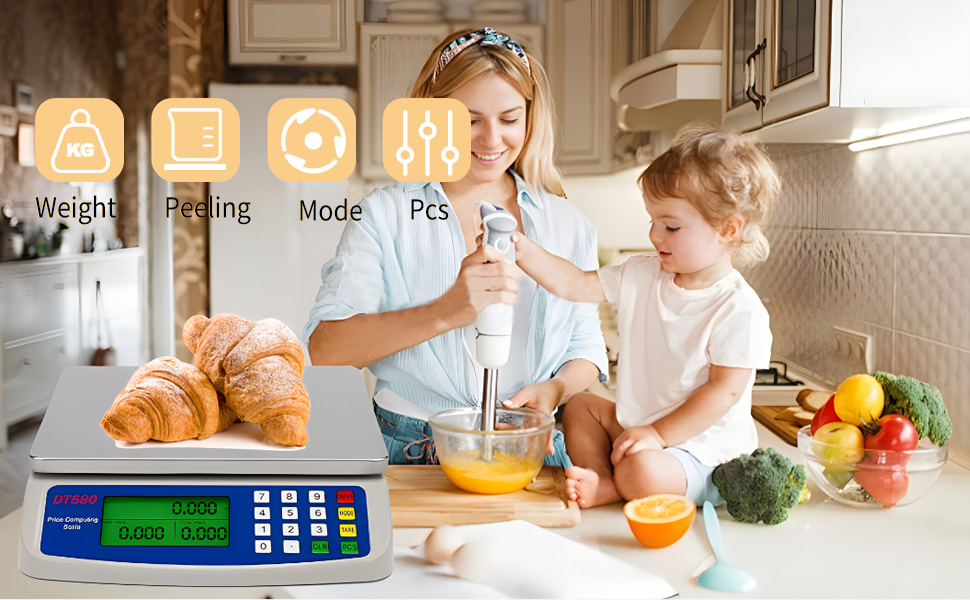 Balance De Cuisine Professionnelle Kamanan - 30kg, Numérique, Précision 1g, Noire