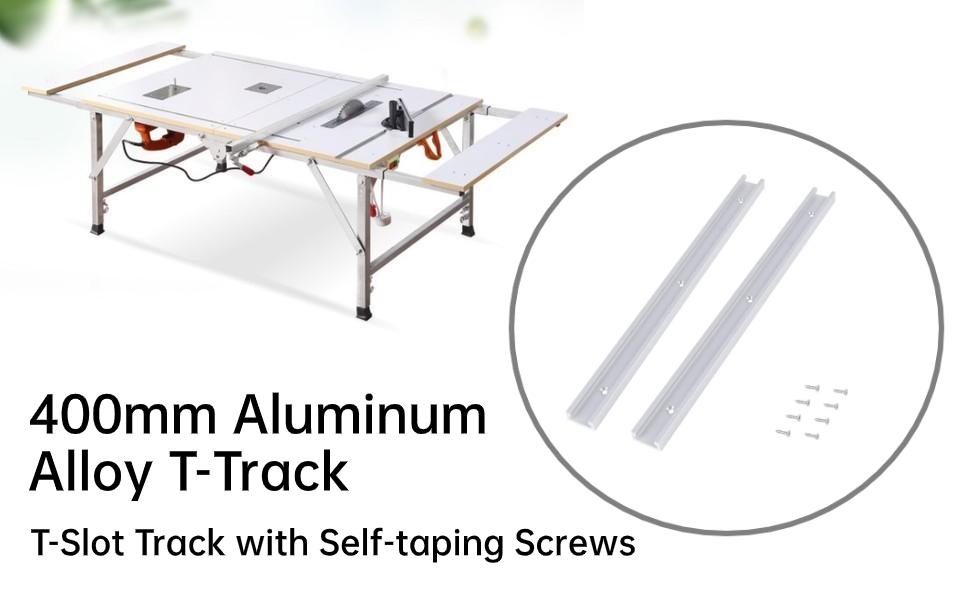 2pcs Traccia T-Slot in lega alluminio da 400 mm con viti autofilettanti utensili lavorazione legno