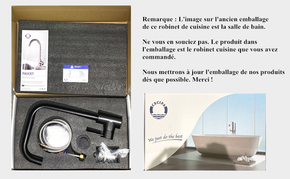 robinet cuisine noir