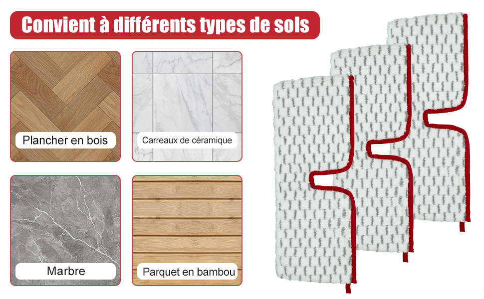 Tapis de rechange pour vadrouille compatible avec vileda promis max