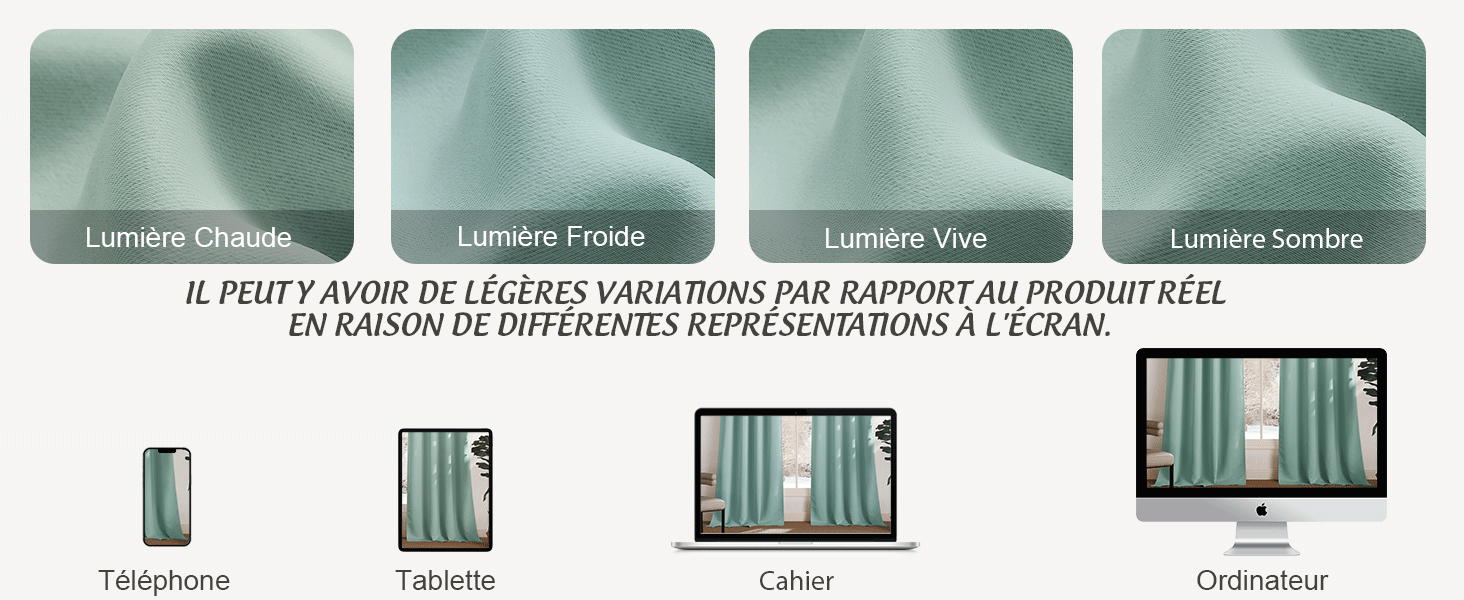 Série de quatre protecteurs d'écran pour téléphones en niveaux de gris dans différentes variantes, avec des schémas ci-dessous illustrant les étapes d'installation et des vues de l'emballage du produit.