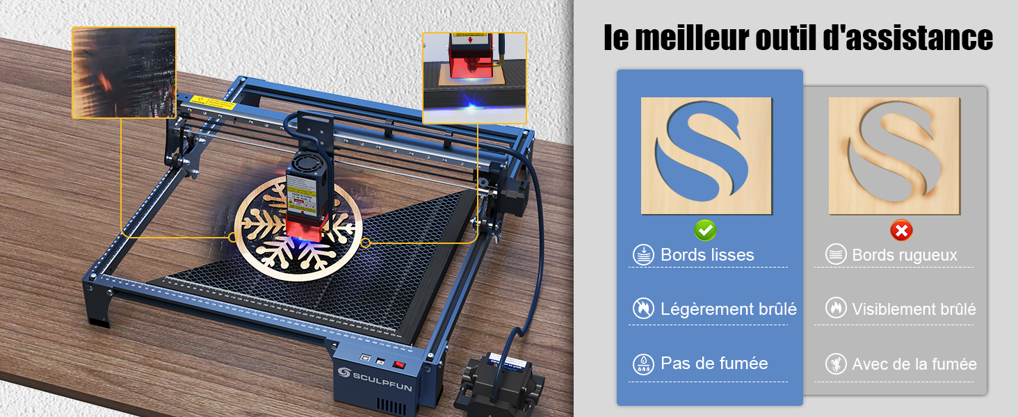 Table en nid d'abeille pour graveur laser