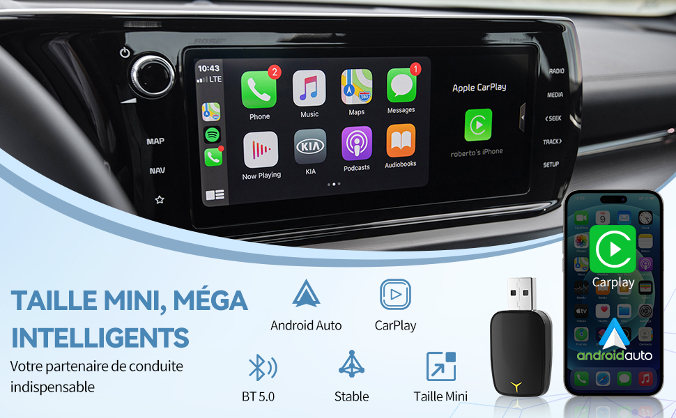 adaptateur carplay sans fil pour iphone carplay autoradio boitier apple carplay