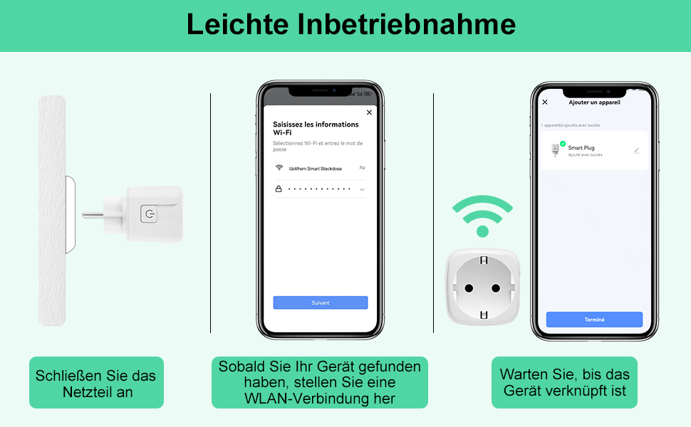Uolifrem WLAN Smart Steckdose mit Strommessung Steckdose16A, Smart Plug WiFi Steckdose
