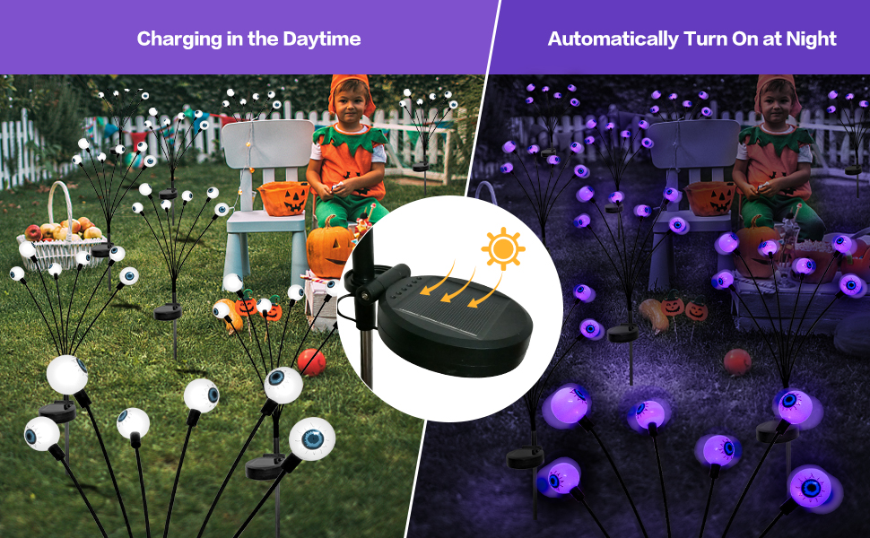 Scary Eyeballs Solar Garden Lights Halloween Decorations Outdoor