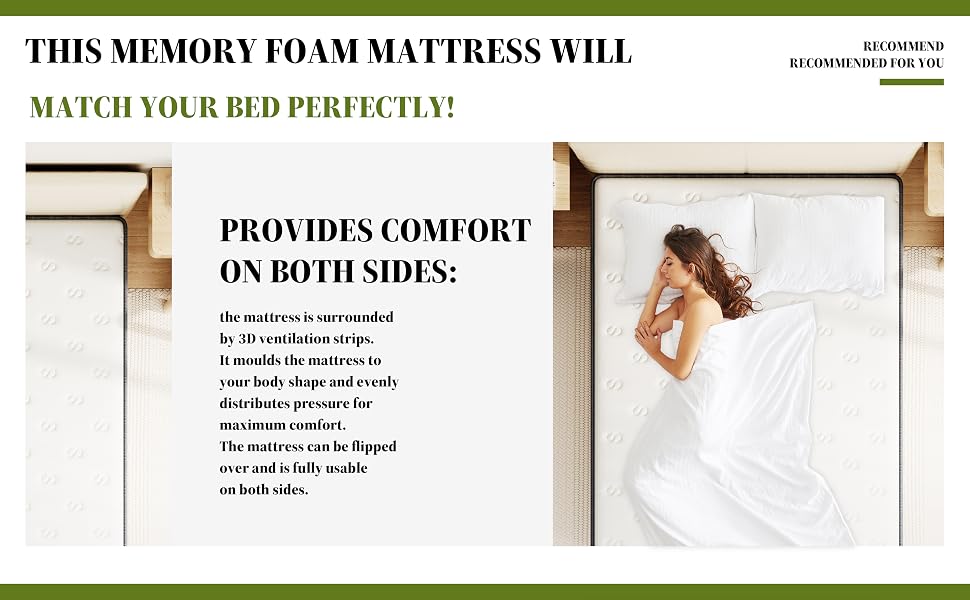Matelas 22CM, Matelas en Mousse à Mémoire De Forme1