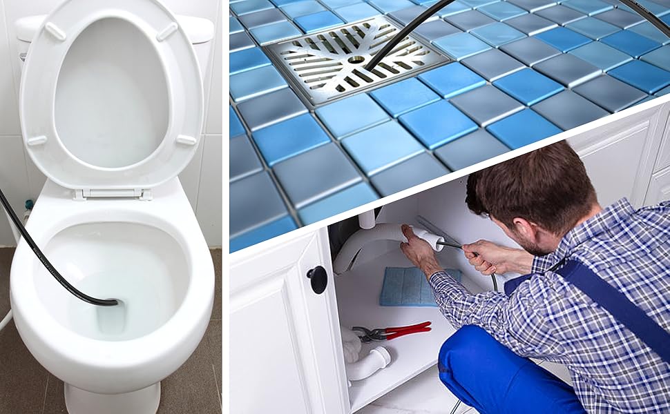 un homme réparant un drain dans une salle de bain.