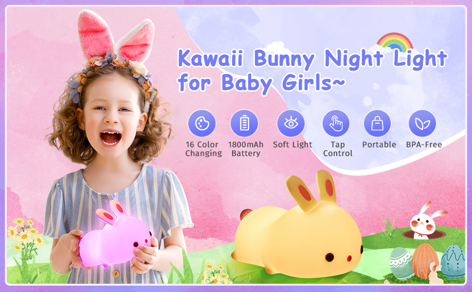 bunny night light for kids night light baby night light night lights for kids room night lamp bunny