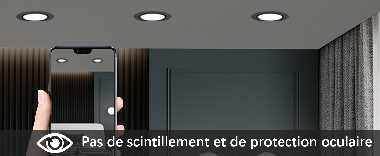 Spot Led Encastrable Noir Extra Plat