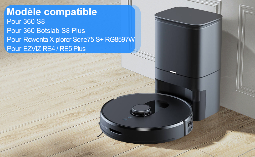 Fixbetter Kit d'accessoires pour 360 S8, S8 Plus, pour 360 Botslab S8 Plus Robot Aspirateur