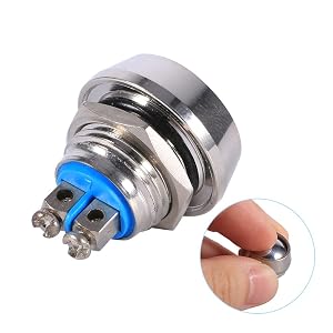Bouton Poussoir Momentané 12 mm Interrupteur à Bouton-Poussoir 2A 250V Commutateur ON OFF