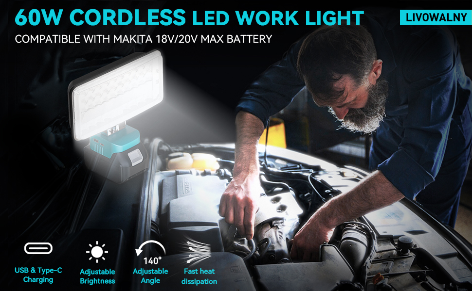 Lampe LED Rechargeable Pour Makita