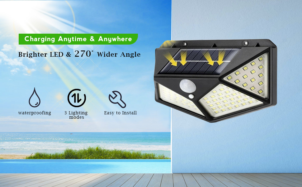 Lampes solaires -270° plus grand angle