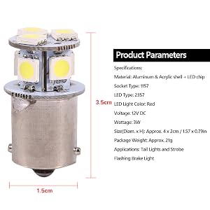 Ampoule LED blanche 1156 pour feux de frein