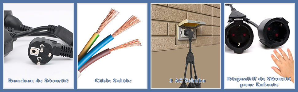 3 Voies IP44 Triple Prise pour Maison