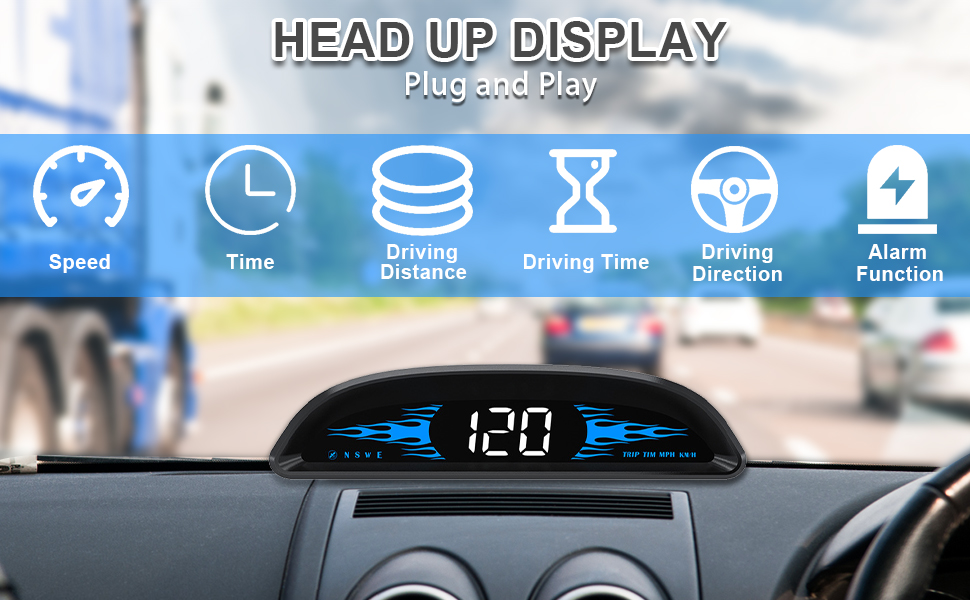 Indicateur de Vitesse d'affichage tête Haute GPS Voiture numérique Affichage de la Vitesse HUD
