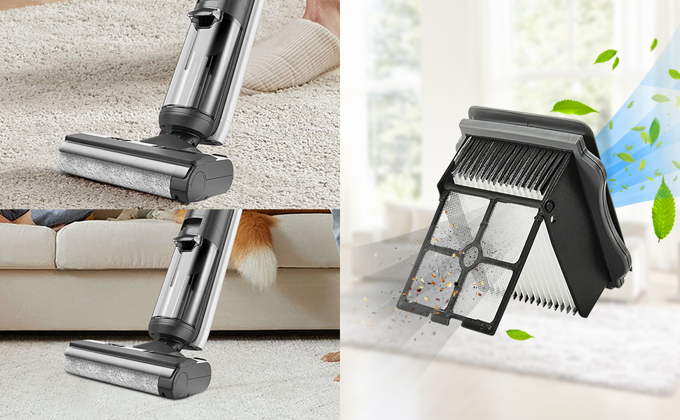 Fixbetter Rouleau de brosse de rechange et Filtre HEPA pour Tineco Floor One S5 / Floor One S5 Pro