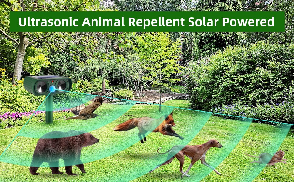 Acheter Répulsif Solaire à Ultrasons Pour Animaux, Répulsif D'extérieur Pour Chiens, Chats Et Rats, étanche Avec Capteur De Mouvement 4