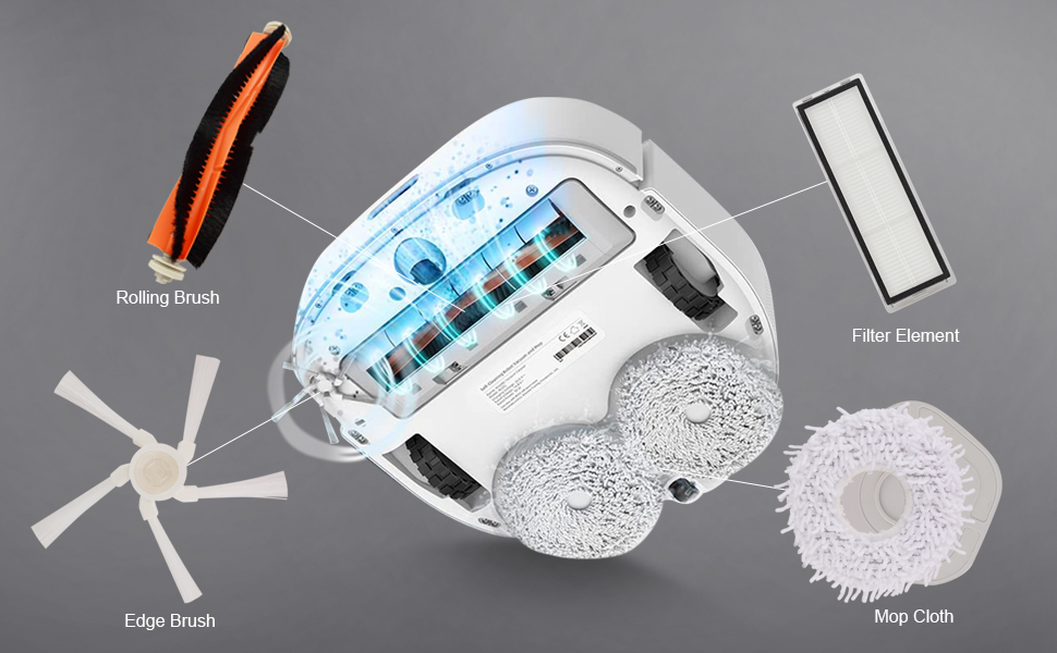 Filter Wischmopp Ersatzteile Zubehör Set Kompatibel für Dreame Bot W10/W10 Pro Staubsauger