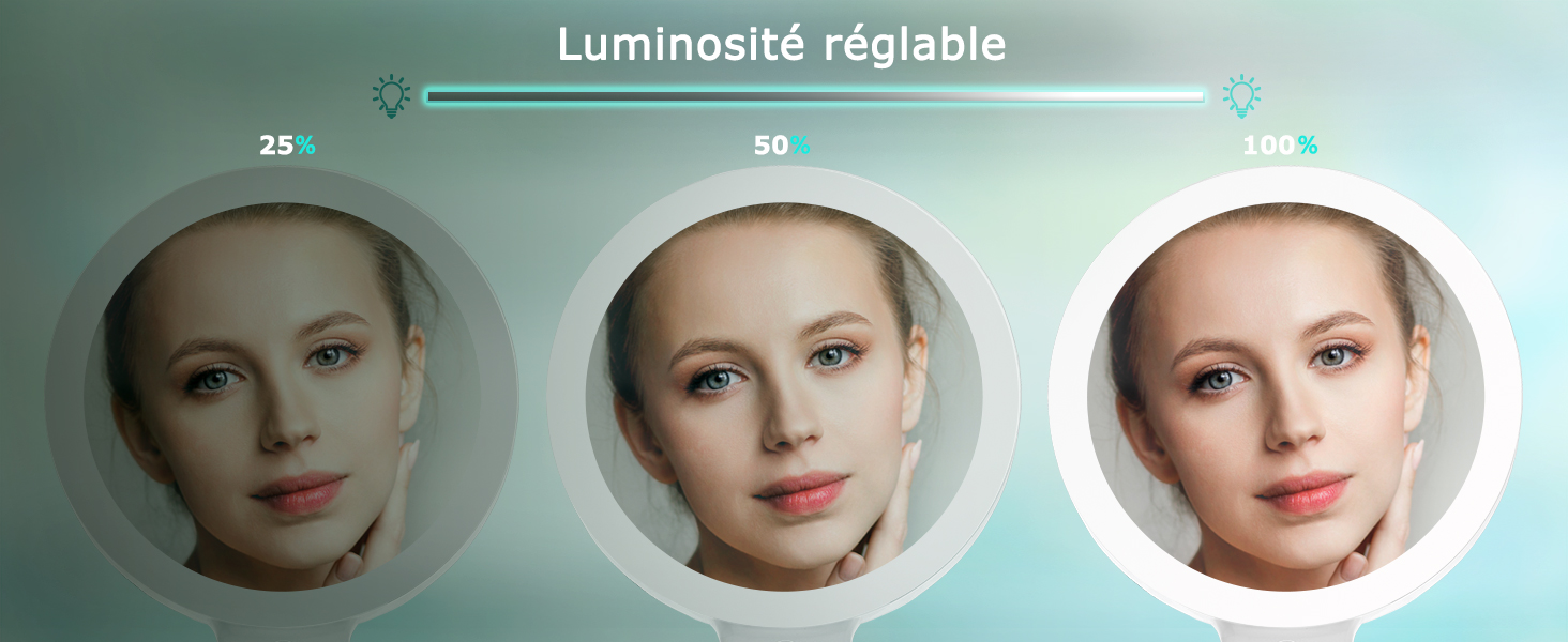 miroir grossissant lumineux