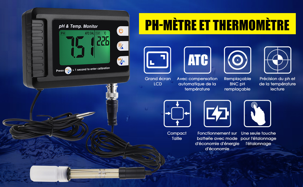 Compteur de pH et de température