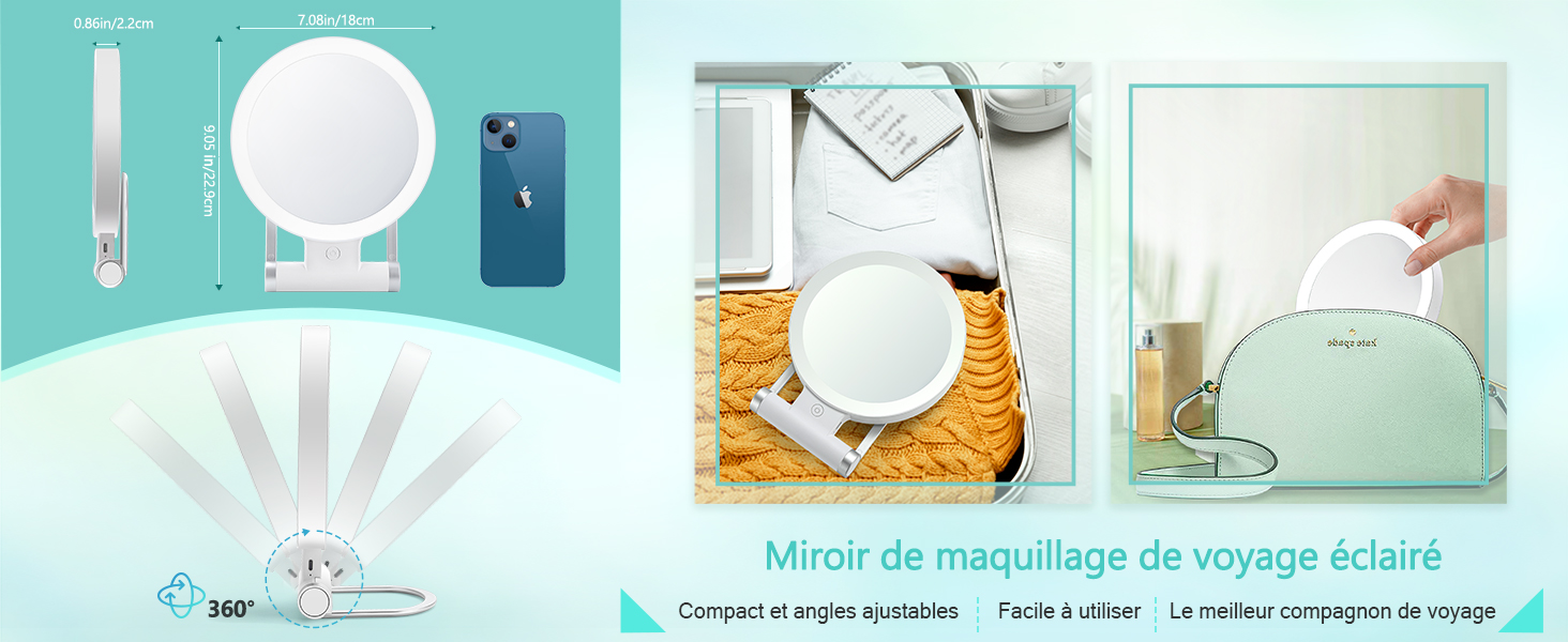 miroir grossissant lumineux